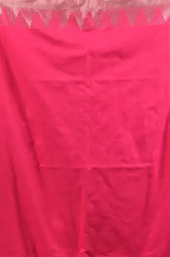 Pink cotton handspun soft saree with tample borders