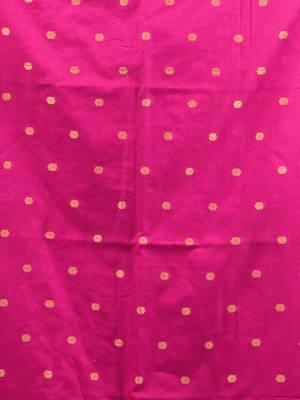 Pink cotton handspun soft saree with tample borders 4