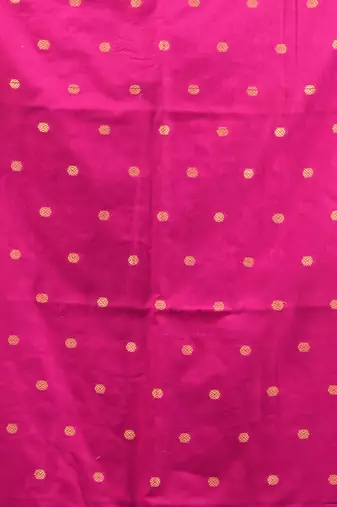 Pink cotton handspun soft saree with tample borders