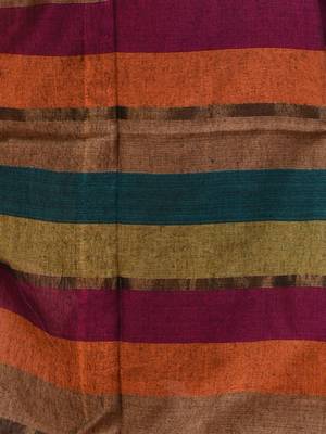 Multicolor cotton handspun colorblocked soft saree 4