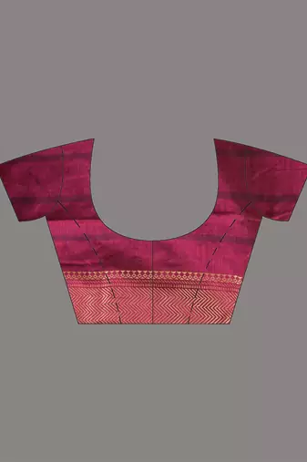 Magenta cotton handspun soft saree with texture borders