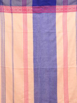 Beige cotton handspun soft saree with texture borders 4
