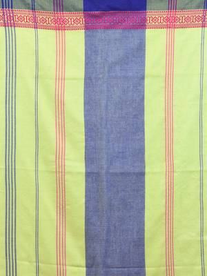 Light green cotton handspun soft saree with texture borders 4