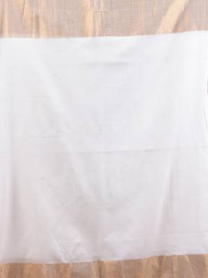 White cotton handspun soft saree with zari borders 4