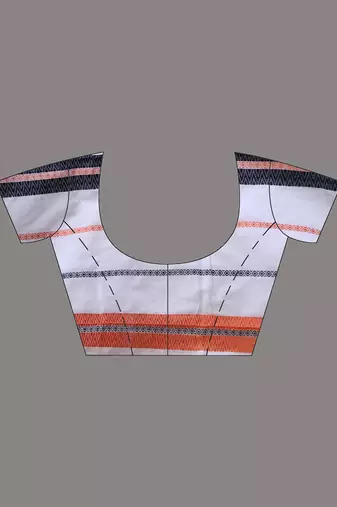 White cotton handspun soft saree with texture borders