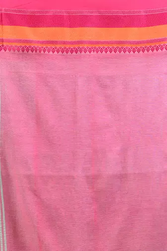 Mint green cotton handspun soft saree with texture borders