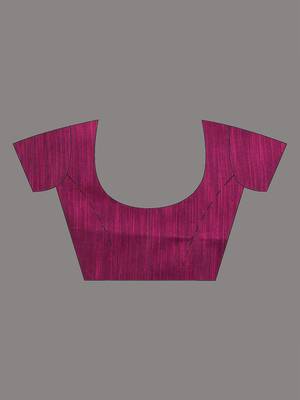 Magenta cotton handspun soft saree with ziczac pattern 5