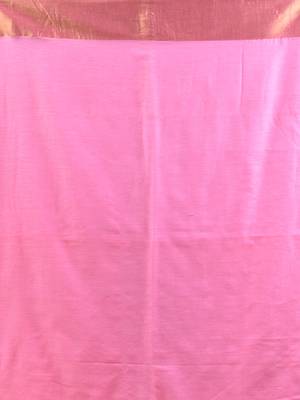 Pink mulmul cotton soft saree with zari borders Without blouse 4