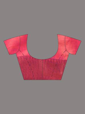 Pink tissue soft saree with zari borders 5