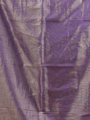 Purple tissue soft saree with zari borders 4