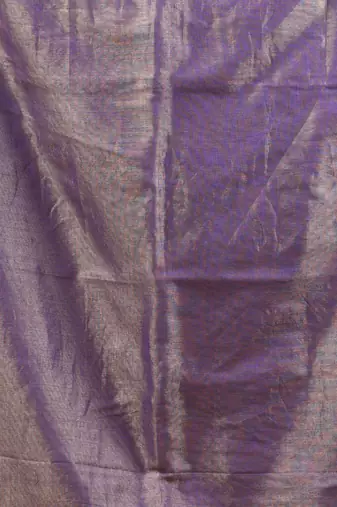Purple tissue soft saree with zari borders
