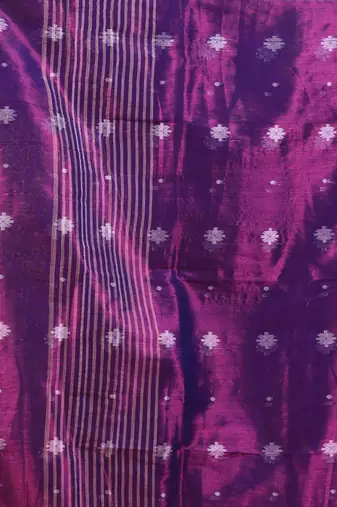 Purple texture motifs tissue saree with stripes pallu