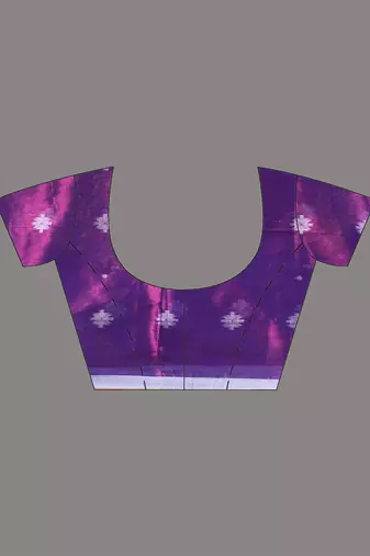 Purple texture motifs tissue saree with stripes pallu