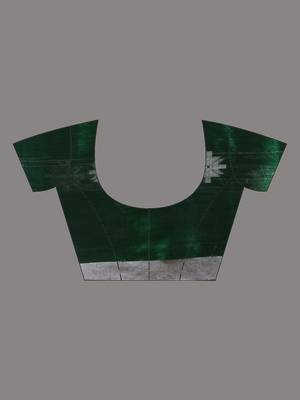 Green texture motifs tissue saree with stripes pallu 5