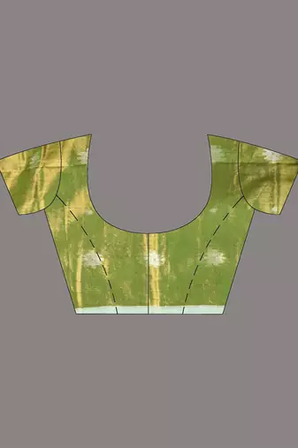 Parrot green texture motifs tissue saree with stripes pallu