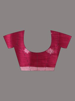 Pink texture motifs tissue saree with stripes pallu 5