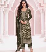 Mahendi embroidered pure jacquard viscos pakistani salwar suit