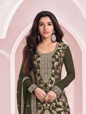 Mahendi embroidered pure jacquard viscos salwar suit 2