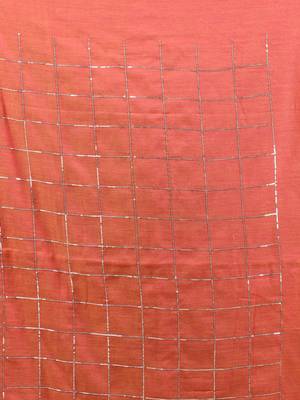 Peach cotton handspun soft saree with sequined work 4