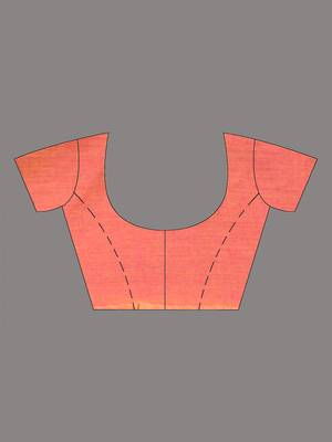 Peach cotton handspun soft saree with sequined work 5
