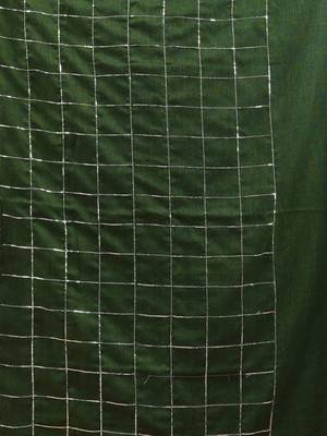 Green cotton handspun soft saree with sequined work 4