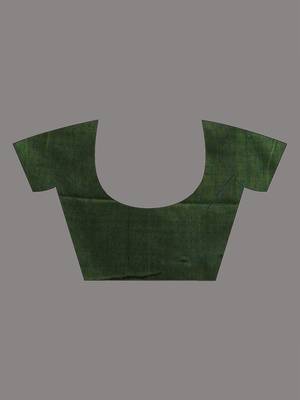 Green cotton handspun soft saree with sequined work 5
