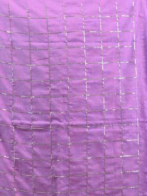 Violet cotton handspun soft saree with sequined work 4