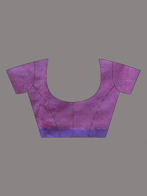 Violet cotton handspun soft saree with sequined work 5