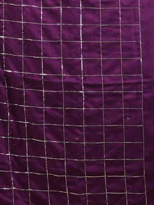 Purple cotton handspun soft saree with sequined work 4