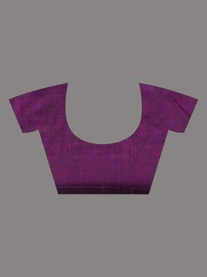 Purple cotton handspun soft saree with sequined work 5
