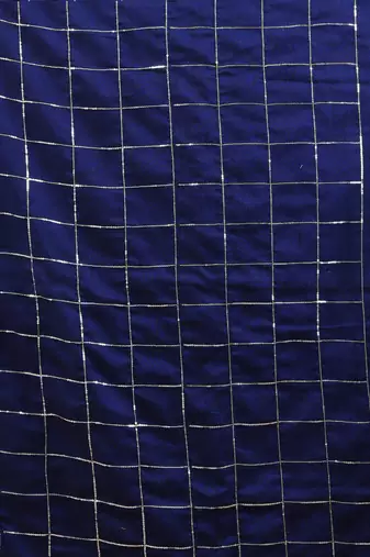 Blue cotton handspun soft saree with sequined work