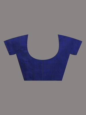 Blue cotton handspun soft saree with sequined work 5