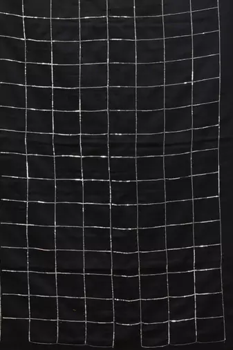 Black cotton handspun soft saree with sequined work