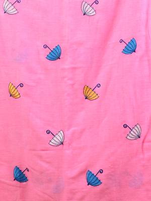 All over thread embroidery pink mulmul cotton saree Without blouse 4