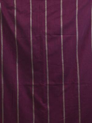 Burgundy cotton handspun soft saree with stripe pattern 4