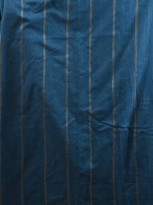 Sapphire blue cotton handspun soft saree with stripe pattern 4