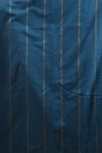 Sapphire blue cotton handspun soft saree with stripe pattern