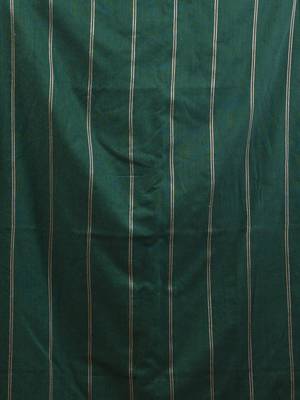 Green cotton handspun soft saree with stripe pattern 4