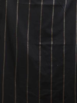 Black cotton handspun soft saree with stripe pattern 4
