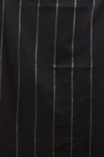 Black cotton handspun soft saree with stripe pattern