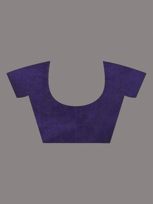 Purple cotton handspun soft saree with stripe pattern 5