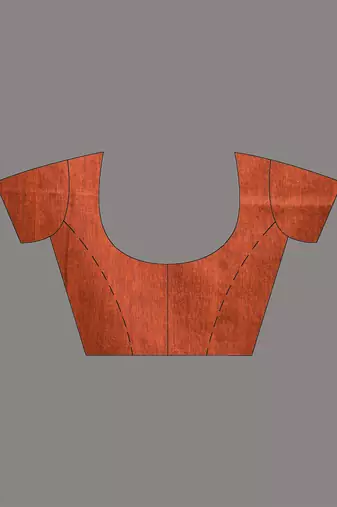 Orange cotton handspun soft saree with stripe pattern