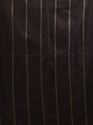 Brown cotton handspun soft saree with stripe pattern 4