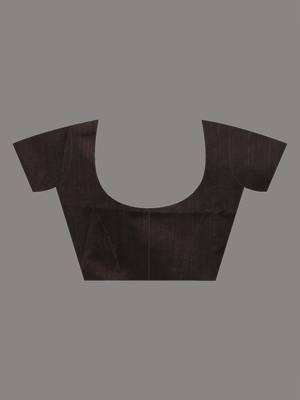 Brown cotton handspun soft saree with stripe pattern 5