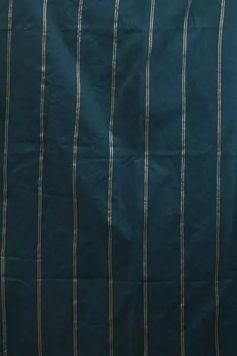 Teal cotton handspun soft saree with stripe pattern