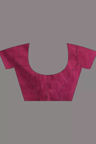 Magenta cotton handspun soft saree with stripe pattern