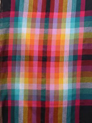 Black and multicolor colorblocked mulmul cotton saree Without blouse 4