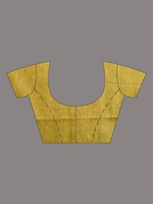 Corn yellow cotton soft saree with contrast beige pallu 5