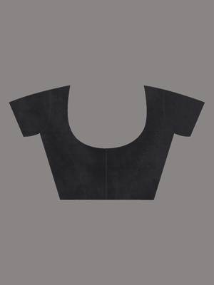 Mastard cotton soft saree with contrast black pallu 5