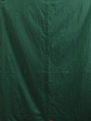 Teal cotton soft saree with contrast green pallu 4